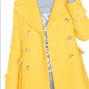 J.Crew Yellow Peacoat Size 8